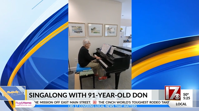 Resident Don & His Piano Were Featured on CBS 17